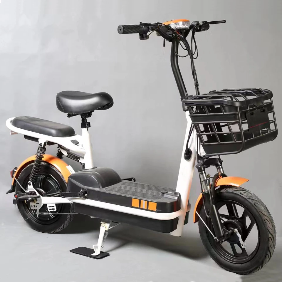 Cheap Price 400W 48V Step Through Ebike City 14 Inch Electric Scooter Bike With Seat image 3