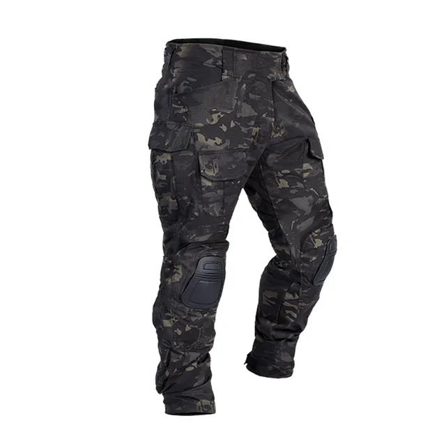 Airsoft Paintball Work Hunting Hiking Uniform Multi Pockets Tactical Combat Camouflage Shirts Cargo Knee Pads Pants Outdoor Suit