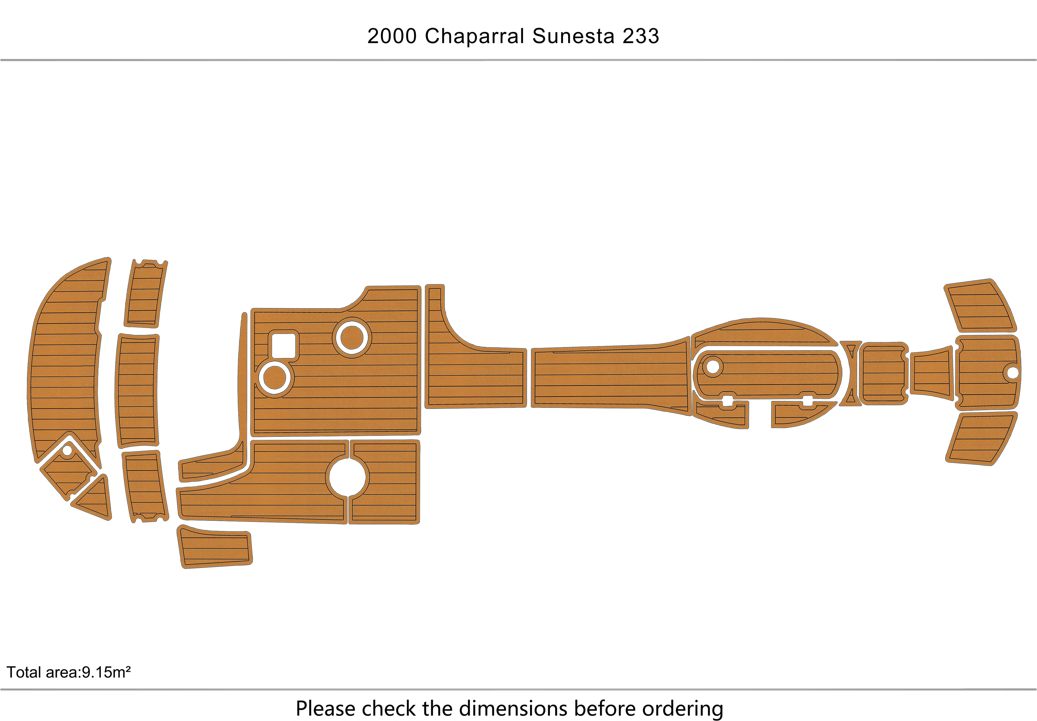 Eva foam Fuax teak seadek marine floor For 2000-2006 Chaparral 233 Sunesta Cockpit Swim platform bow 1/4