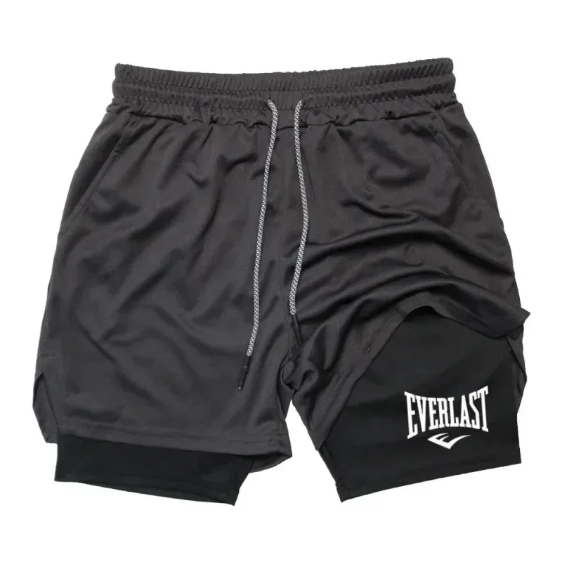 Fashion Men's Compression Gym Shorts Sports Pants Double Layer Quick Drying Comfortable Elastic Basketball Beach Muscles Fitness