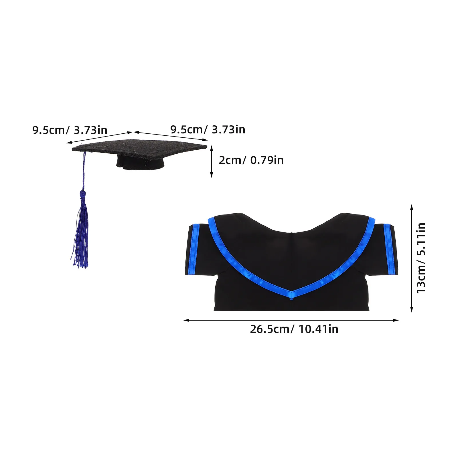 2Sets Graduation Bear Clothing Soft Outfit for 30Cm Bears Academic Ceremony Dress Up Graduation Hat Collar Kit Season