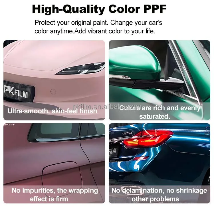 Premium Satin Sub-gray Car Vinyl Wrap Film 1.52x17m Anti-Scratch Self Healing TPU Material