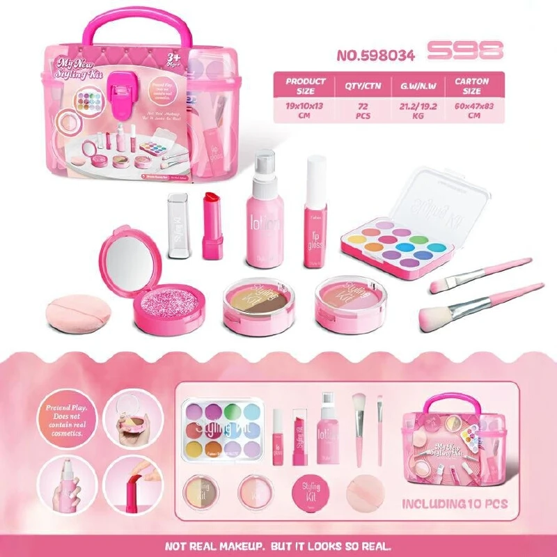 Kinder spielen Haus simulierte Make-up-Spielzeuge Mädchen Make-up-Set so tun, als ob ein Make-up-Werkzeug kann nicht mit Aufbewahrungsbox angewendet werden