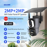 ESCAM QF390 4MP UHD Ubox APP  Solar Power Dual Lens  WIFI  IP Dome Camera AI Humanoid Detection  WIFI CCTV Baby Monitor