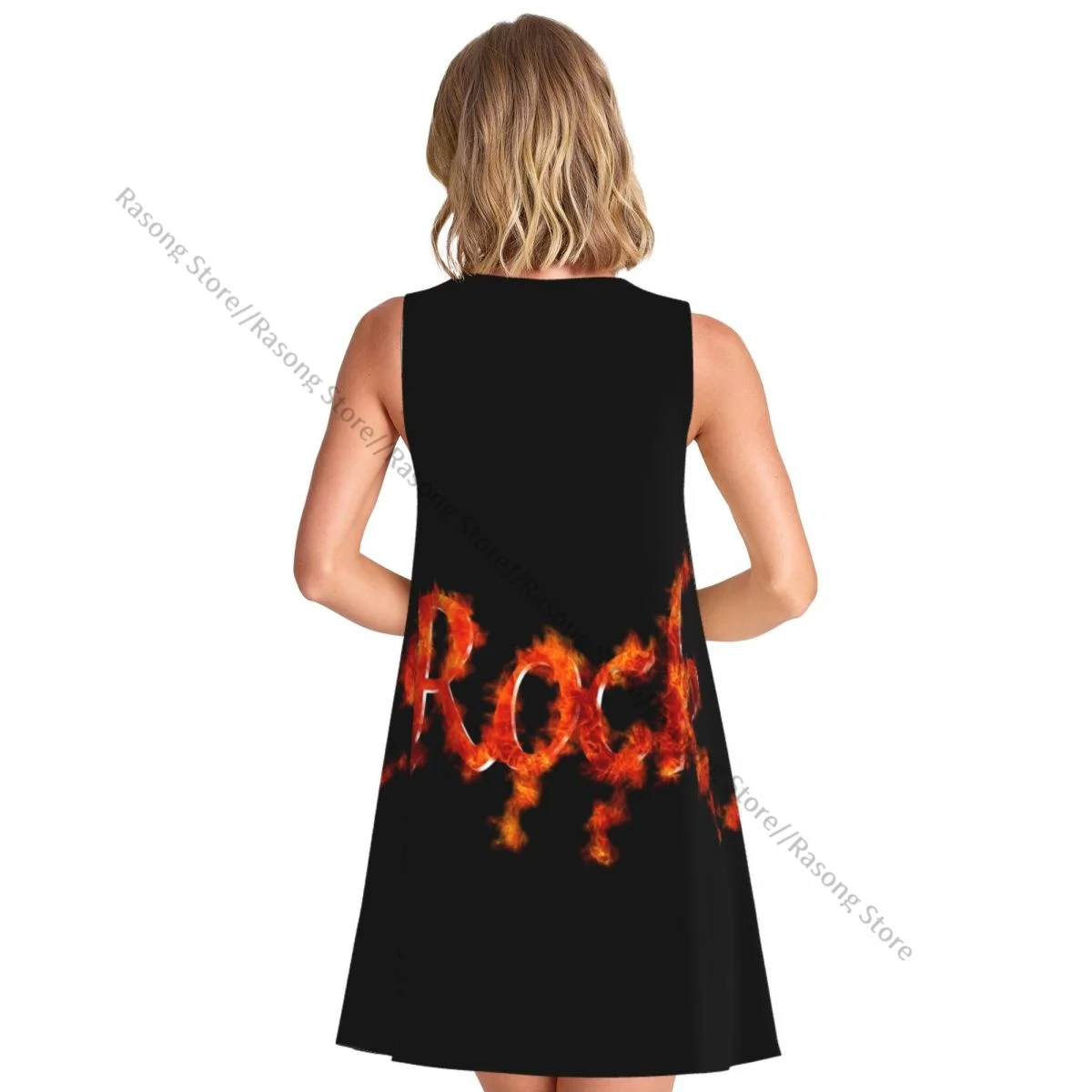 Women's Dress Summer Casual T Shirt Dresses Beach Cover up Rock Tank Dress