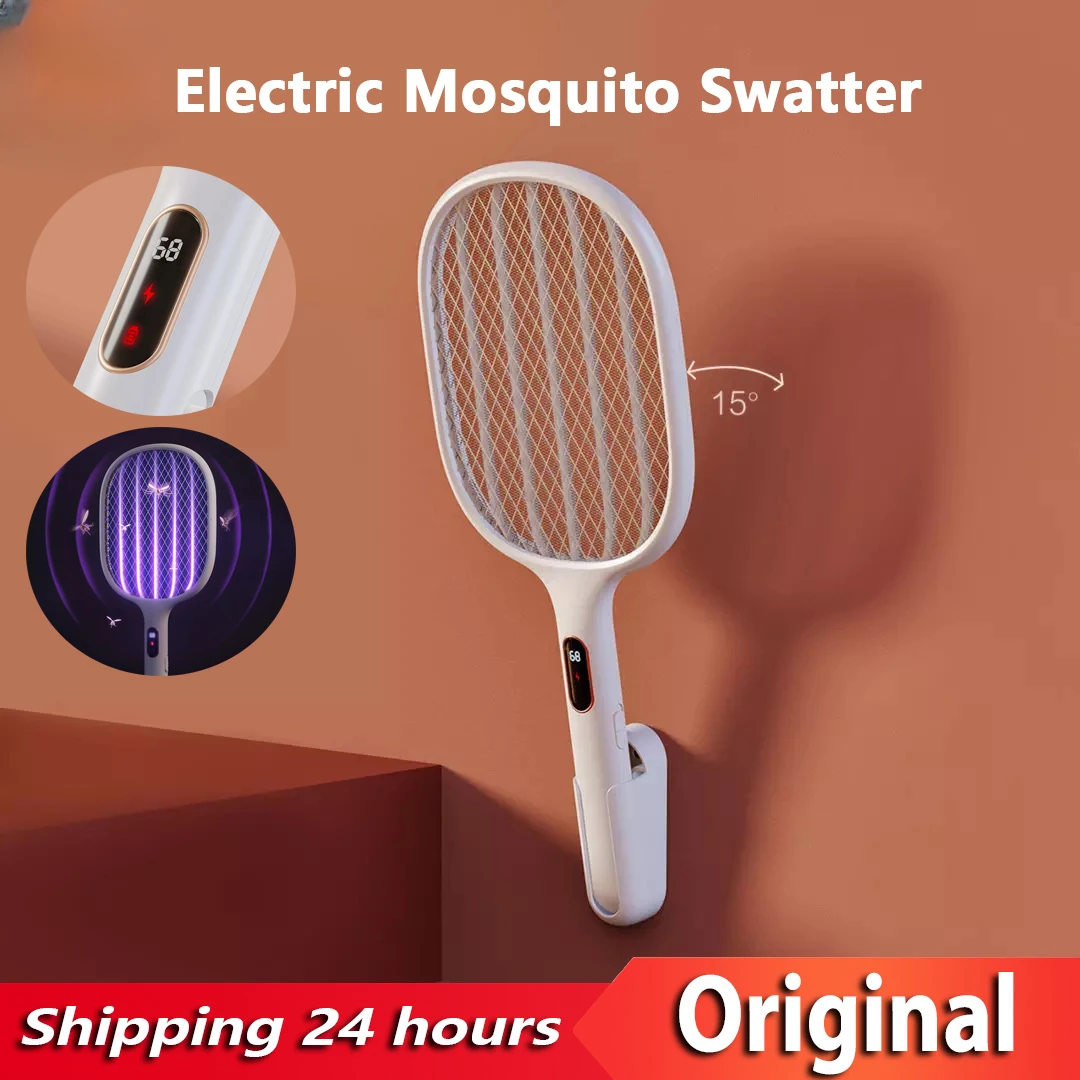 New Qualitell Smart Digital Display Electric Mosquito Swatter 2in1 Portable Type-C Charging Wall-mounted Mosquito Killer