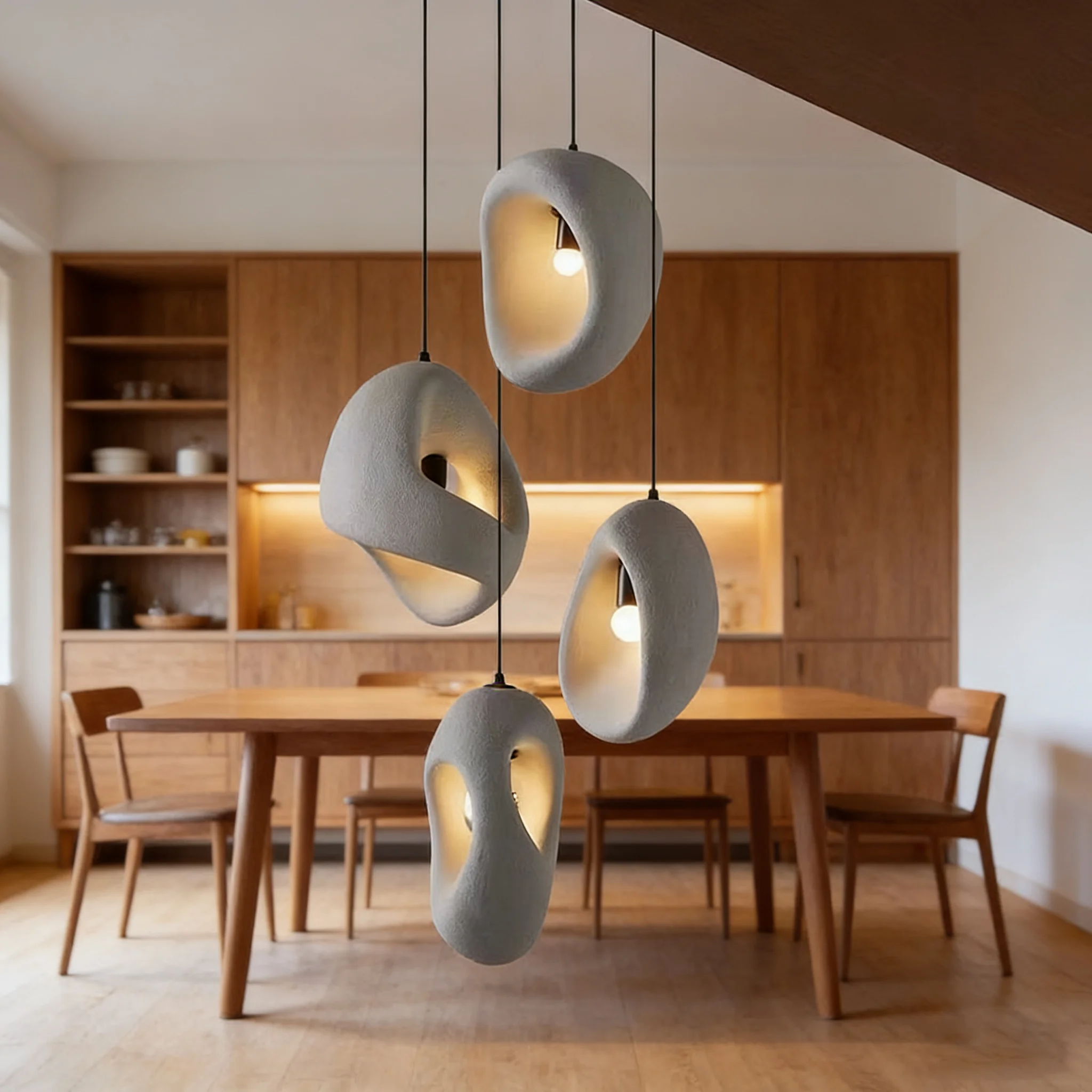 

Wabi Sabi Pendant Lights Villa Stairs Coffee LED Ceiling Restaurant Shop Loft Art Dining Table Bar Hanging Lamp Fixture Lustre