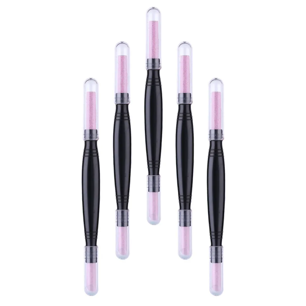 5개입 화산석 네일 파일 양면 광택 펜 큐티클 제거기 페디큐어 매니큐어 트리머 네일 버퍼 그라인딩