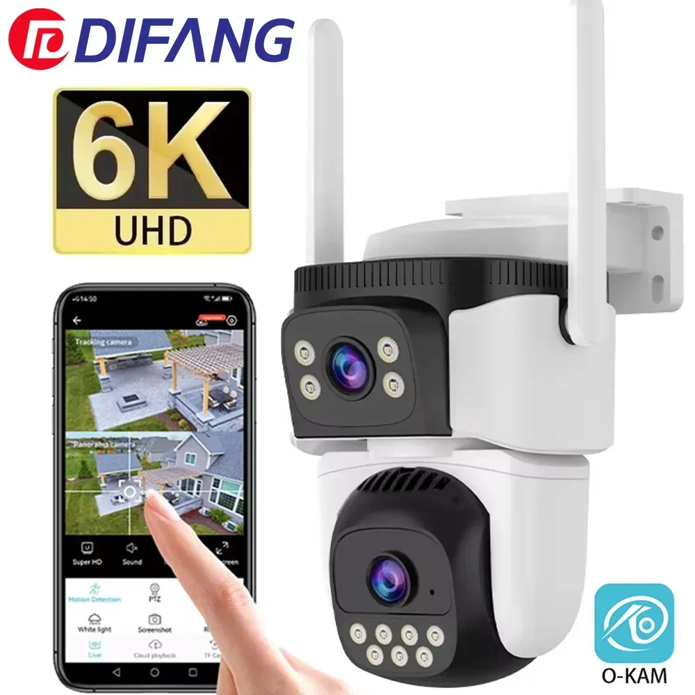 

6K UHD Outdoor WiFi IP Camera Wireless 10MP Dual Lens Dual Screen Automatic Recognition Tracking Waterproof Security Camera CCTV