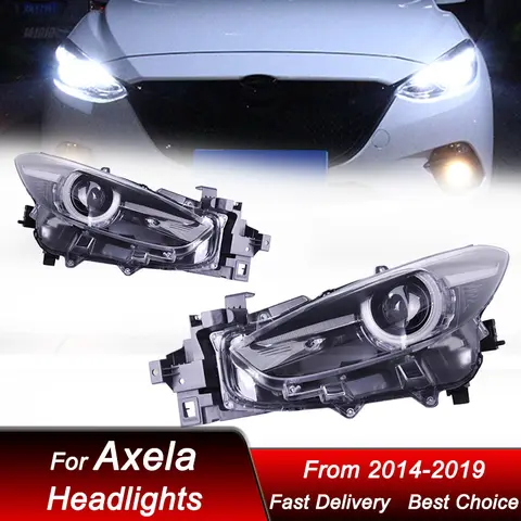 Car Headlights For Mazda 3 Alexa 2014-2019 full LED Headlamp Assembly Upgrade High Configure Projector Lens Accessories Kit