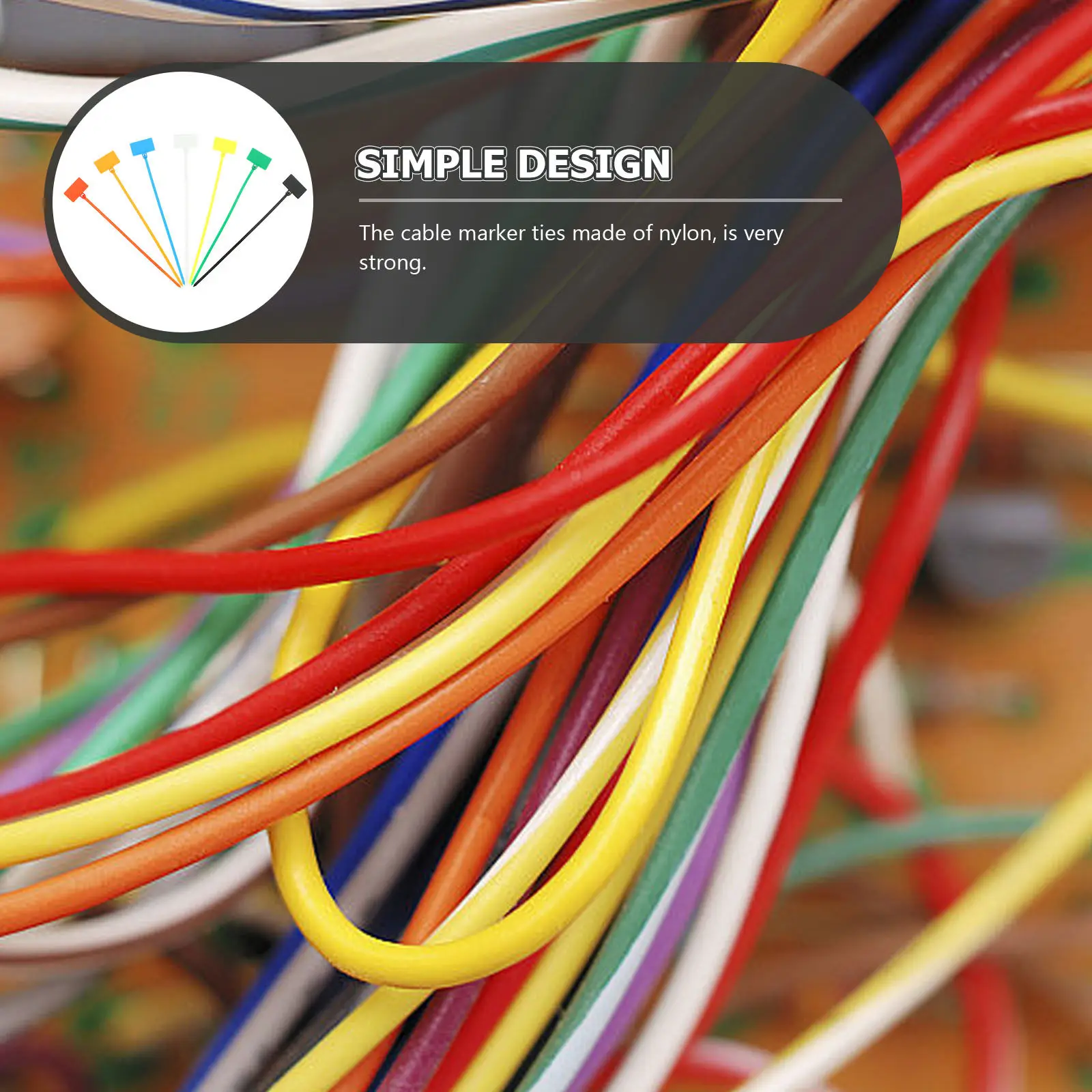 250Pcs Nylon Cable Ties Easy Mark Plastic Loop Tag Labels 4x150mm Self Locking Zip Ties Cable Organizer Marker Sign Bundling