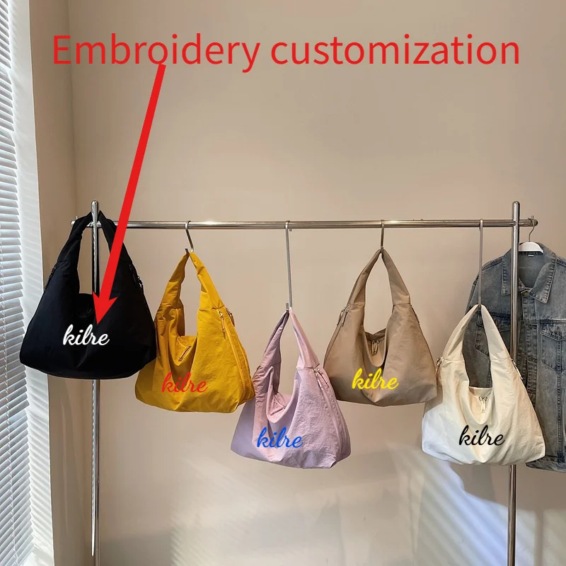 

Customize Name Canvas Tote Bag - New Large Capacity Women's Trendy Lazy Style Bag Casual Armpit Bag Commuting Tote for Daily Use