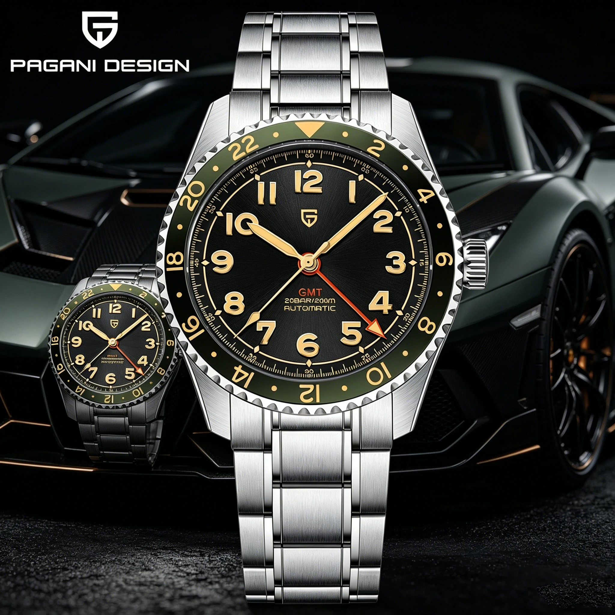 PAGANI DESIGN 2026 NEW Top GMT Men Automatic Mechanical Watches Pearl DG5833 Waterproof Luminous Sapphire Glass reloj hombre