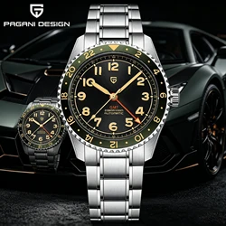 PAGANI DESIGN 2026 NEW Top GMT Men Automatic Mechanical Watches Pearl DG5833 Waterproof Luminous Sapphire Glass reloj hombre