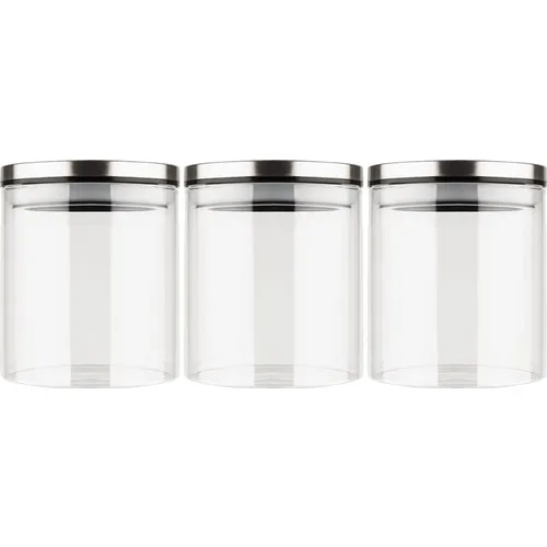 Mama Camilla Triple Set 200 ml Metal Lid Borosilicate Glass Jar Spice Storage Container Vacuum