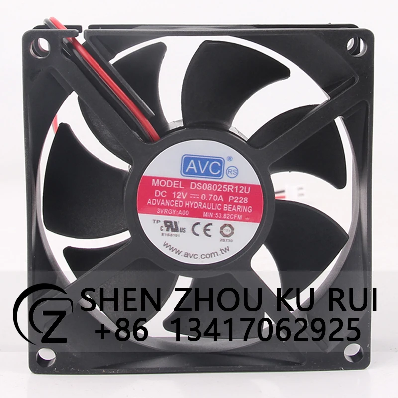 

Case Fan Dual Ball Bearing for AVC DS08025R12U 80X80X25mm 12V 0.70A 8025 8CM PWM Large Airflow Cooling Fan