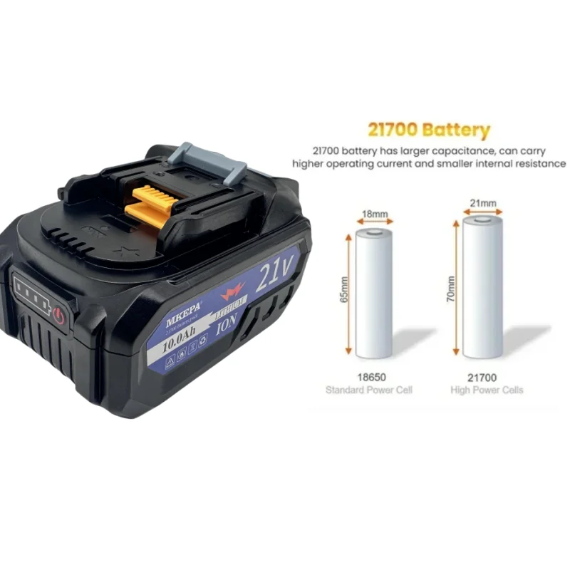 21v 5S2P 10000mAh 21700 for Makita18V BL1830 lithium-ion rechargeable power tool battery 21V BL1860 BL1850 BL1860B BL1840