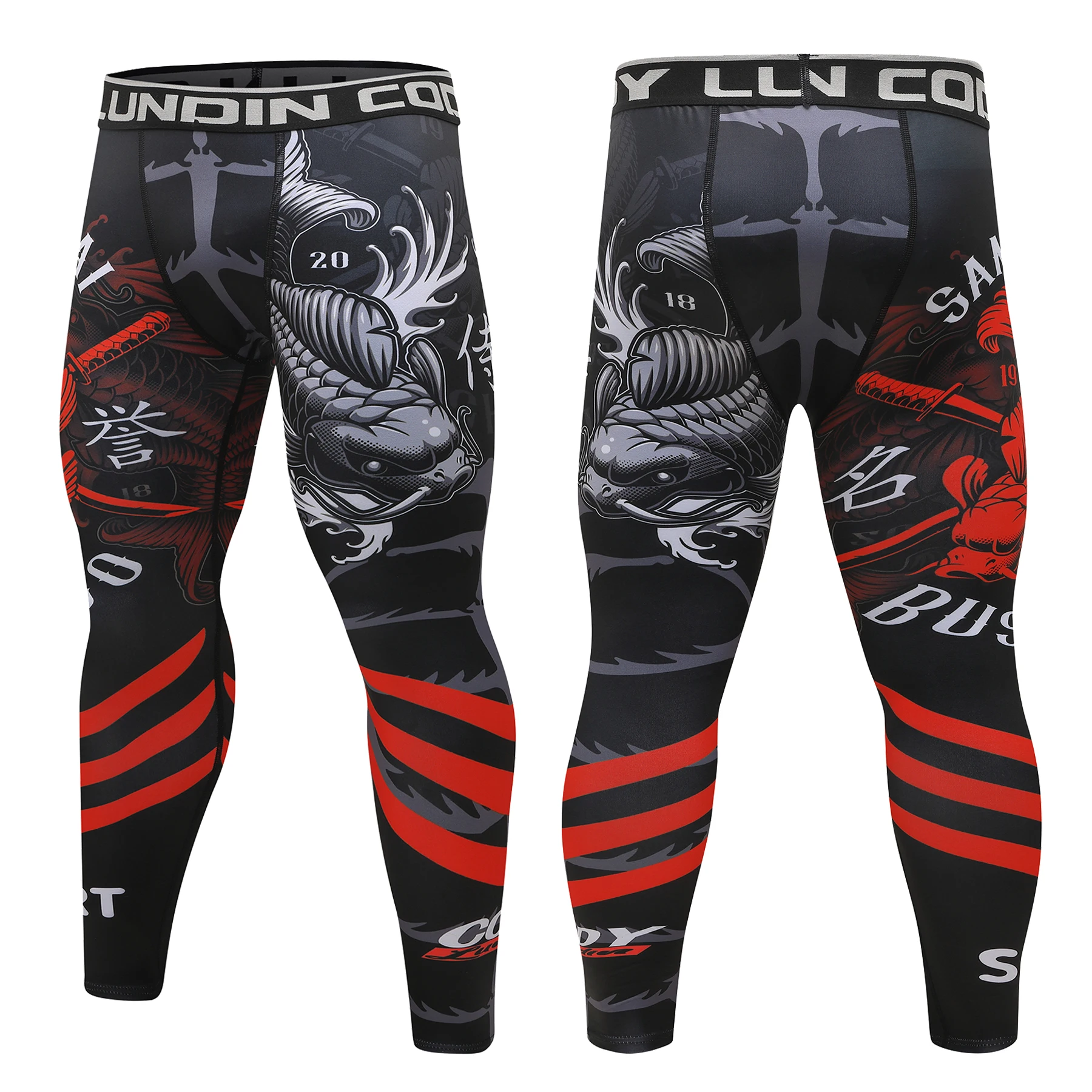 Cody Lundin Sports Men’s BJJ Spats Leggings Tights Jiu Jitsu MMA no Gi spat Compression Pants for Men Running Leggings