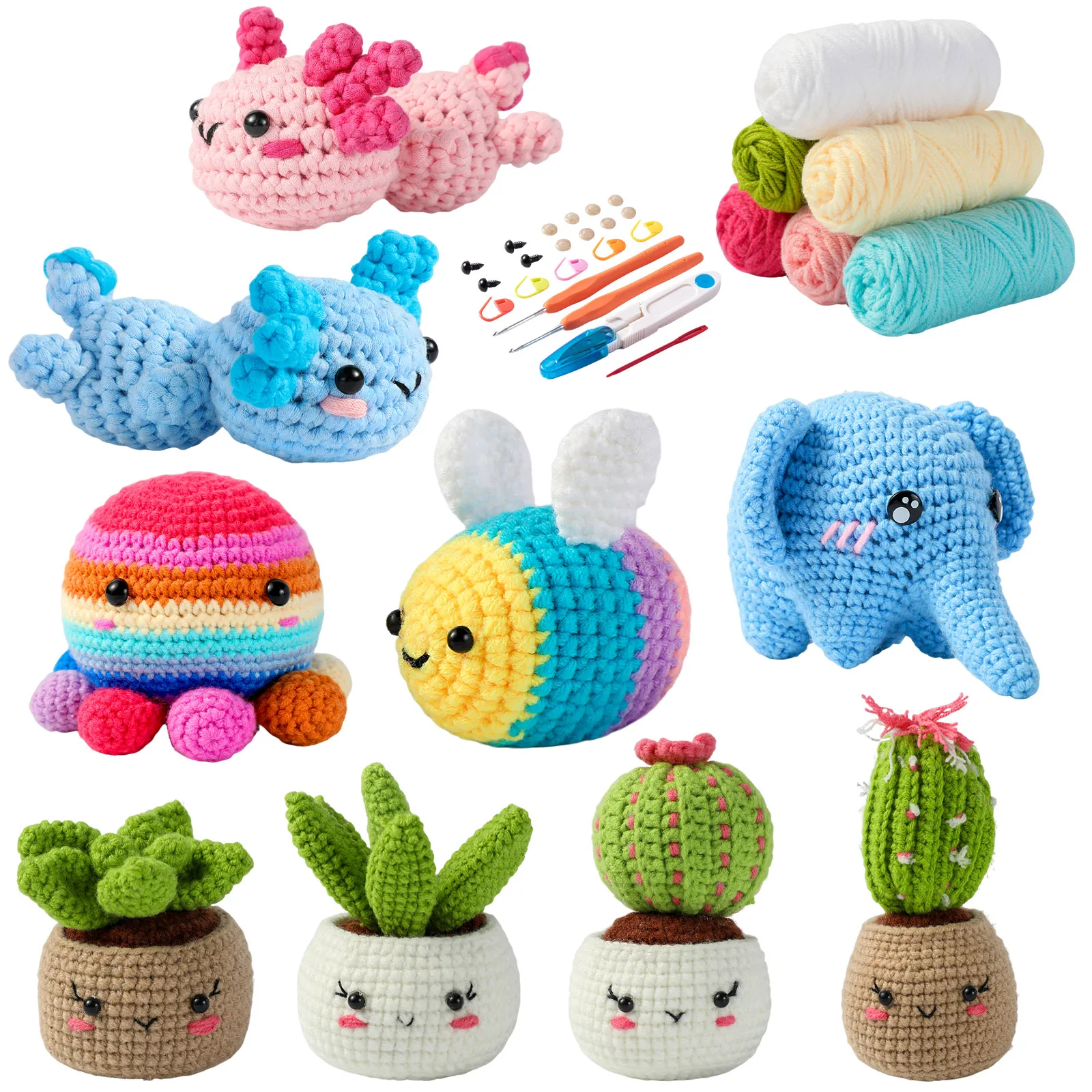 DIY Crochet Kit For Beginners Animals Kit Comes With Step-by-Step Instructions High Quality Knit Plush Doll Accessories Handmade