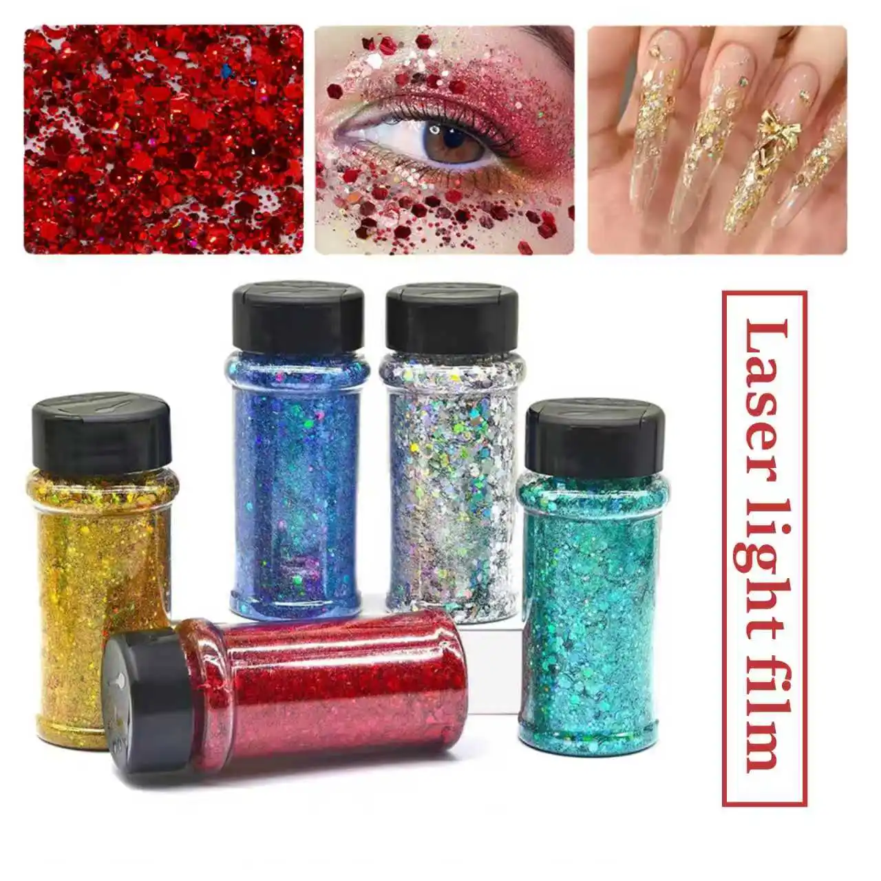 Nail Glitter Dreamy Colorful Glitter, Nail Decoration Accessories Charm Embellishment, Colorful Glitter Effect, Dazzling Glitter
