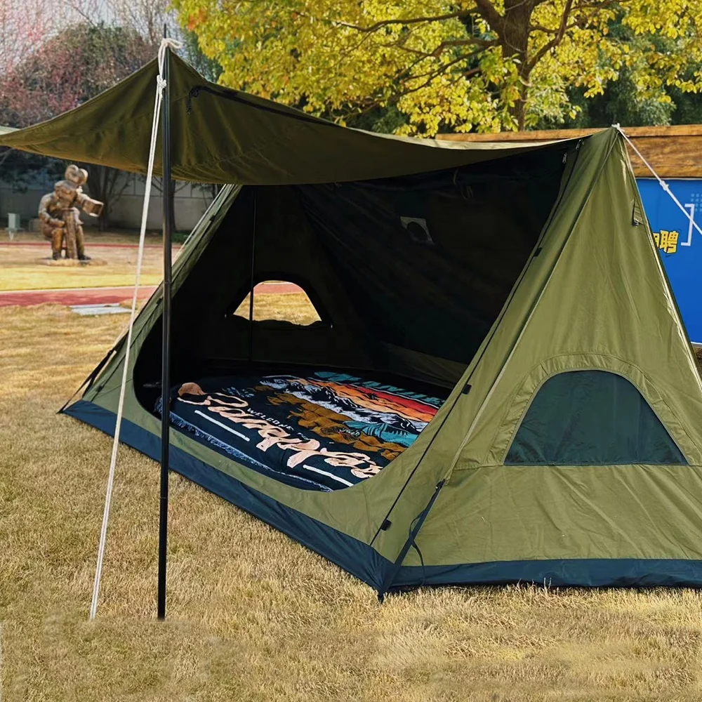 Waterproof Large Outdoor TC Cotton Pyramid Tipi Tent Camping Hot Tent Survival Shelter Tent with Stove Jack