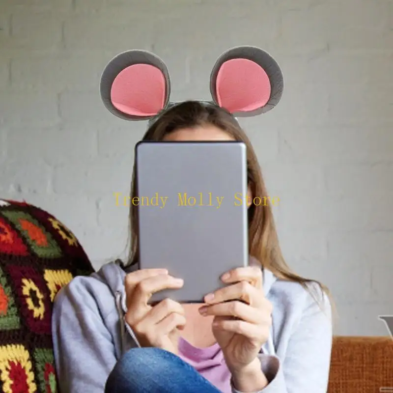 N5KB Cartoon Animal Ear Hairband Roleplay Costume Hairhoop New Year Party Props Lovely Headpiece Makeup Hairband Accessories