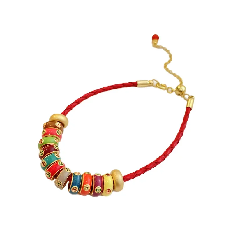 

Chinese style retro red rope bracelet for girls high-grade sense of minority fashion simple medieval handmade hand jewelry