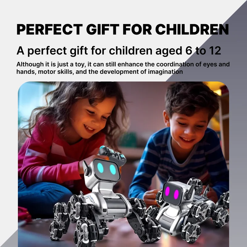 Remote Control Robot Dog | Gesture Sensing,Stunt Rc Cars, Interactive Pocket Emo Robot,Cool Lighting & Music - Image 6
