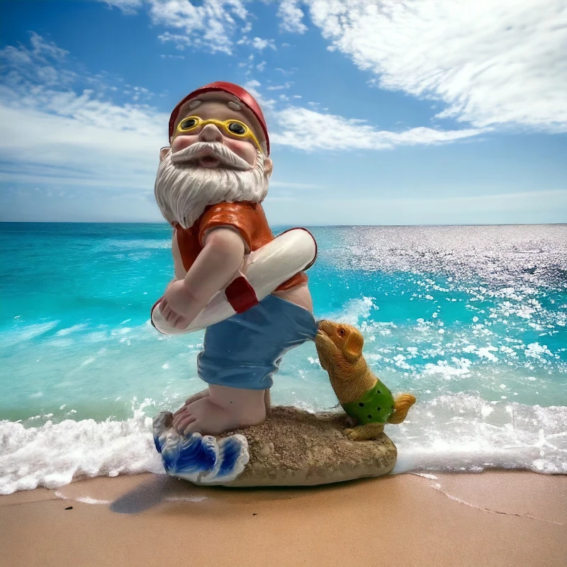 

Naughty Goblin Resin Gnome Dwarf Christmas for Lawn Grass Sculpture Patio Ornament Garden Funny Figure Statue Yard Decoration