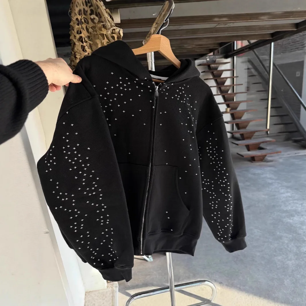 

Универсальная зимняя повседневная куртка-толстовка унисекс в стиле Street Starry Sky, модная и простая