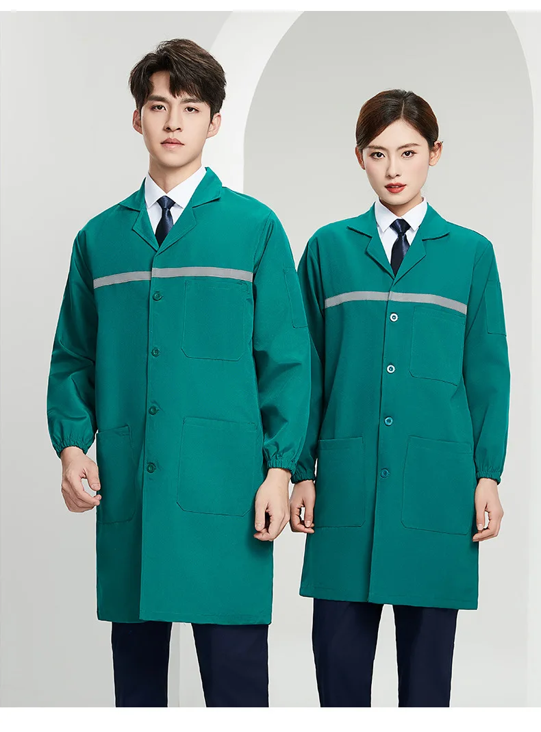 Arbeitsanzug Hi Vis Sicherheitsoverall Food Factory Uniformen Staubdichter Overall Laborkittel Blau Weißer Mantel Anzug Warehouse Porter Outfit
