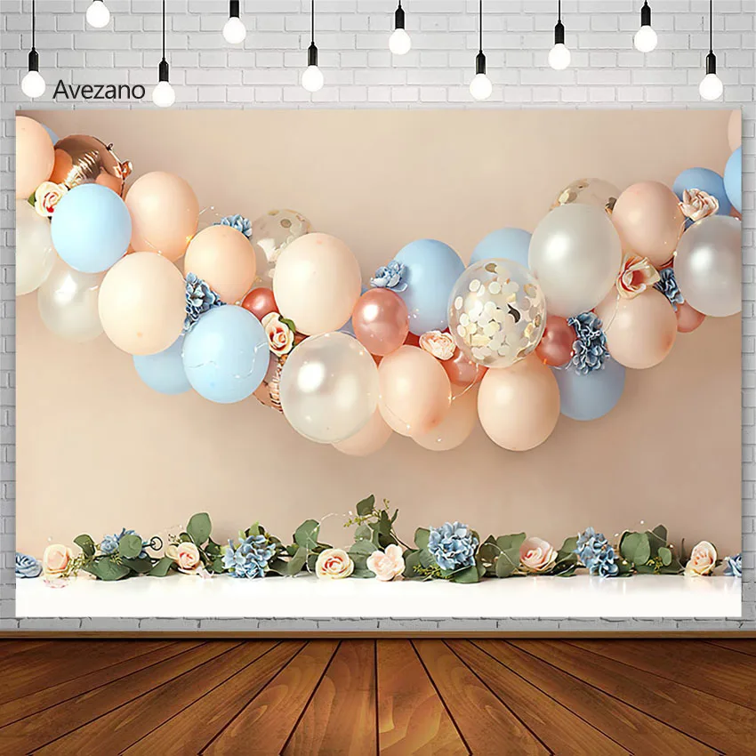 

Avezano Spring Flowers Photography Background Balloon Newborn Birthday Portrait Decor Cake Smash Backdrop Photo Studio Photozone