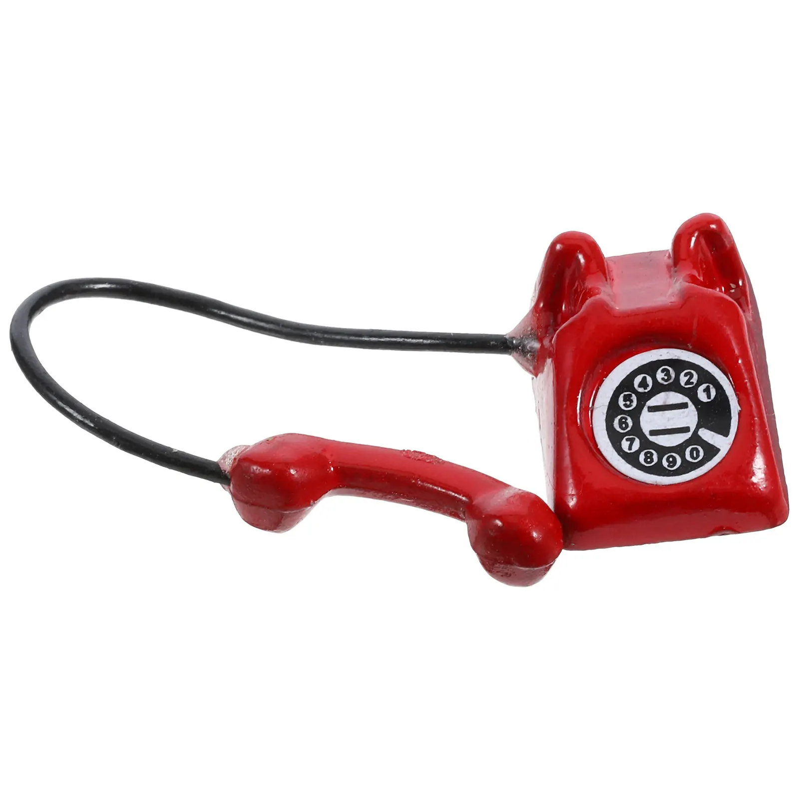 

Винтажный мини-телефон ярко-красного цвета для кукольного домика: реалистичная работающая функция для ролевых игр и социального взаимодействия, украшение для дома