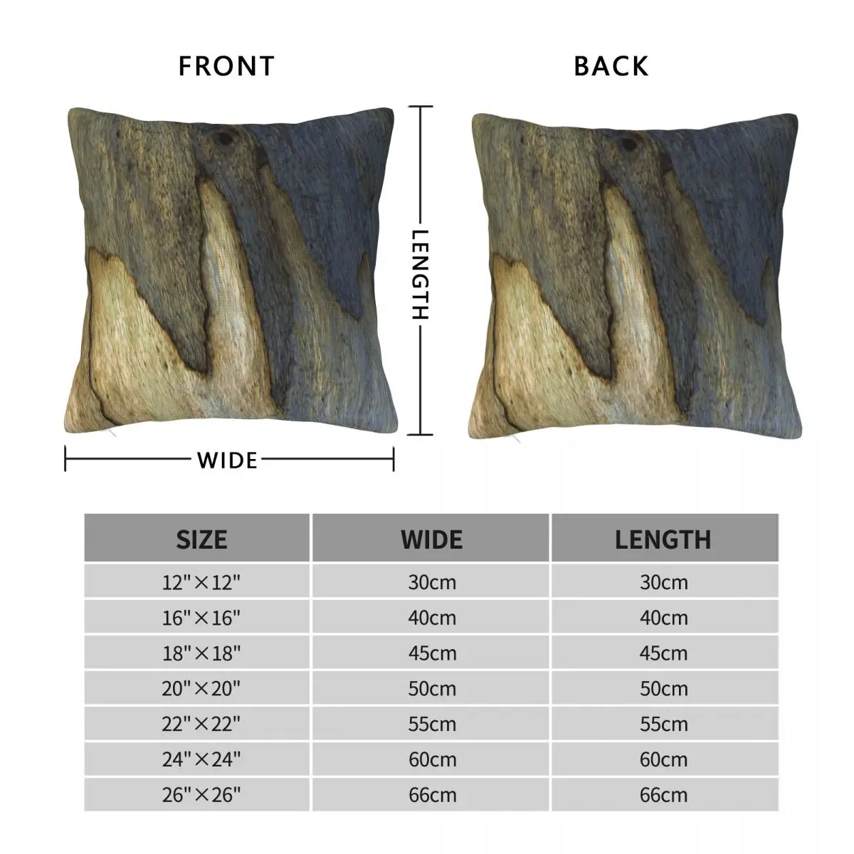 Eucalyptus Tree Bark Rustic Square Pillowcase Polyester Linen Velvet Pattern Zip Decor Pillow Case Home Cushion Cover