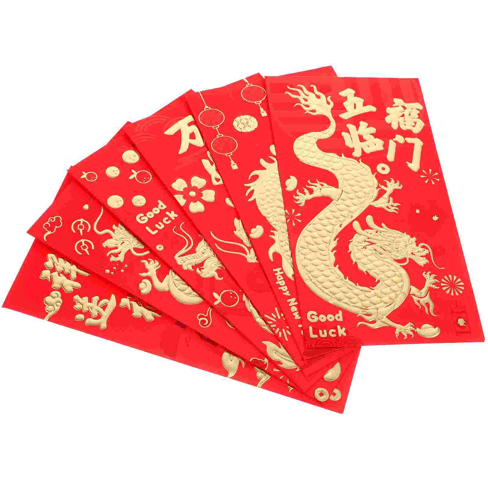 

30 Pcs Hot Stamping and Thickening Wedding Red Envelope Bag Money Pocket Large Paper Envelopes Chinese Style Dragon Pattern