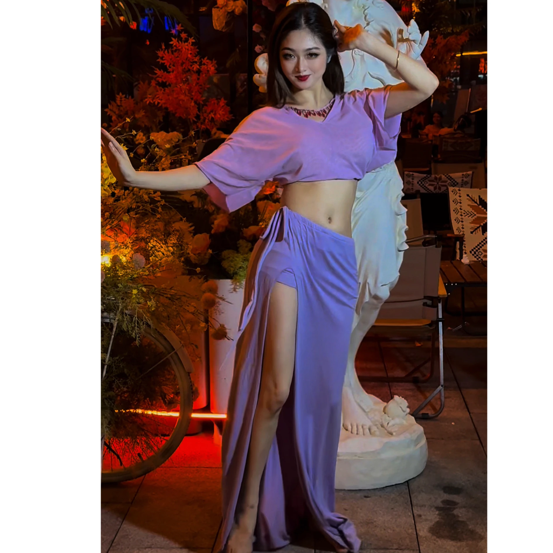 2025 trajes de desempenho de dança do ventre para mulheres sexy temperamento prática conjunto para iniciantes roupas de treinamento de emagrecimento avançado