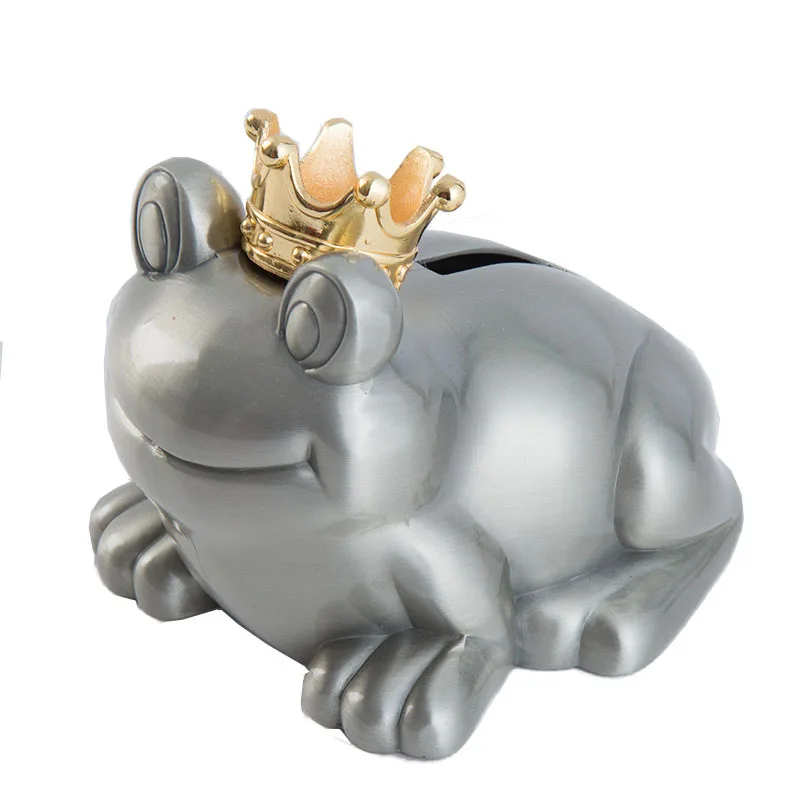 

Metal piggy bank Frog Prince piggy bank Gifts Creative zinc alloy coin bank