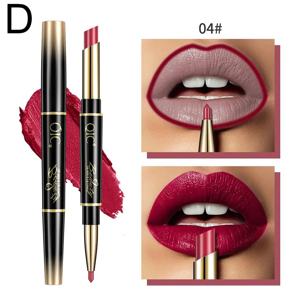 2 In 1 Lipstick Lipliner Matte Highly Pigmented Waterproof Non Lip Stick Cup Makeup Lasting Long S5d0