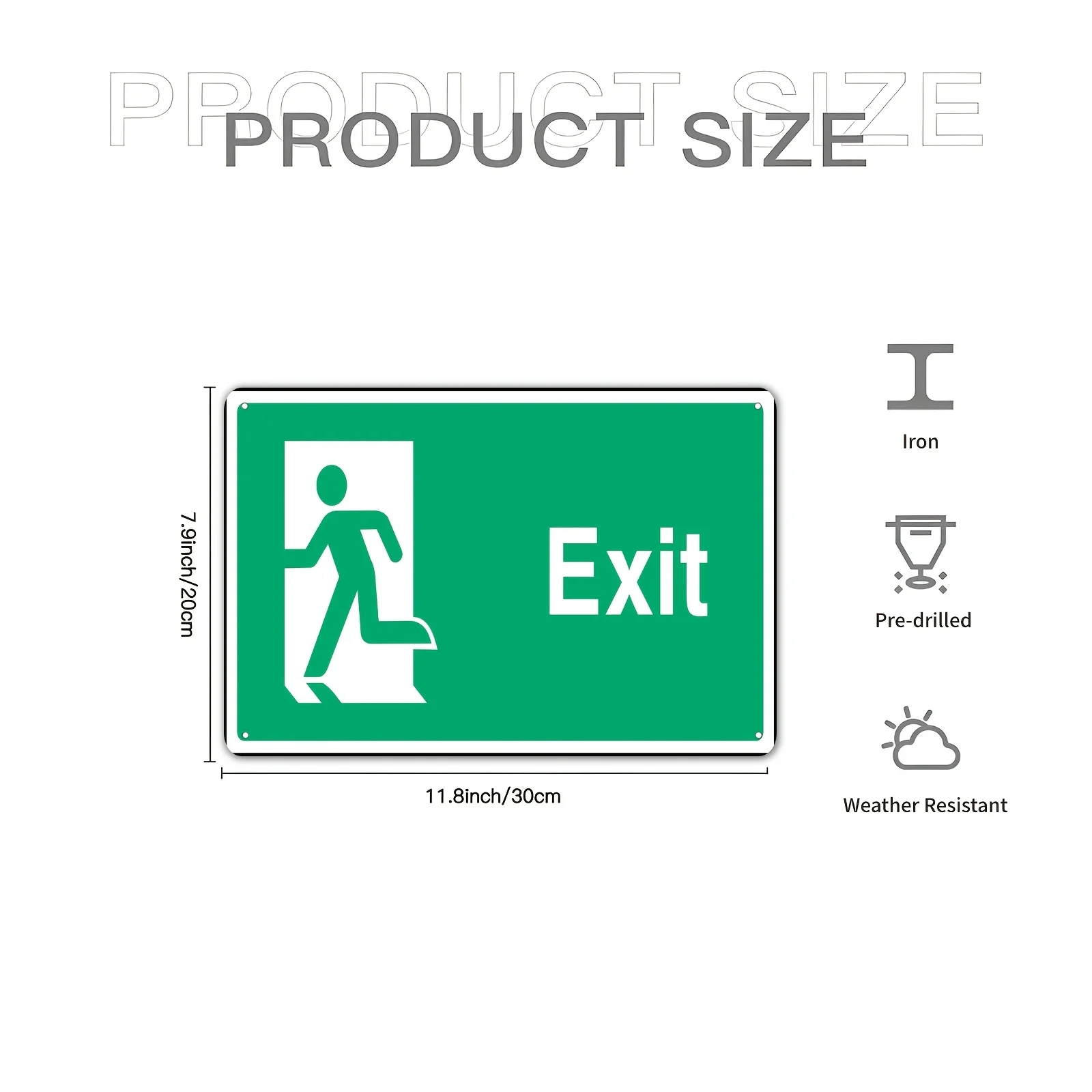 2D Flat Style, [2D Flat] 2D Flat 1pc Iron Sign Left Turn Exit Sign Metal Hanging Sign Wall Decoration Courtyard Sign Gift Creati