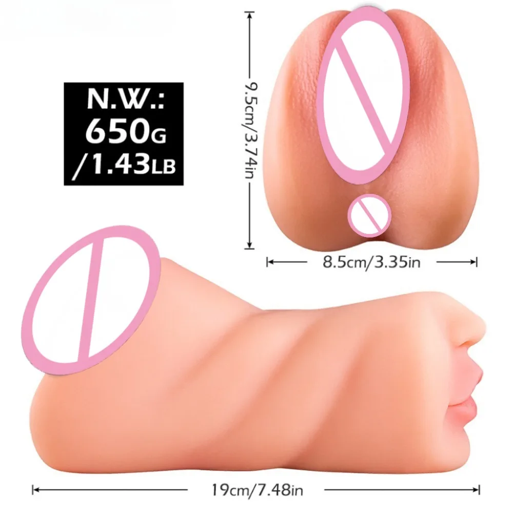 جهاز استمناء واقعي ثلاثي الأبعاد، كوب طائرة من السيليكون، مهبل اصطناعي، مناسب لألعاب الجنس الذكور، منتجات للبالغين