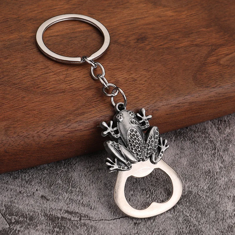 Creative Alloy Cool Lion Bronze Color Animal Turtle Beer Bottle Opener Men Keychain Frog Boy Keyring Wolf Tourism Souvenir Gifts