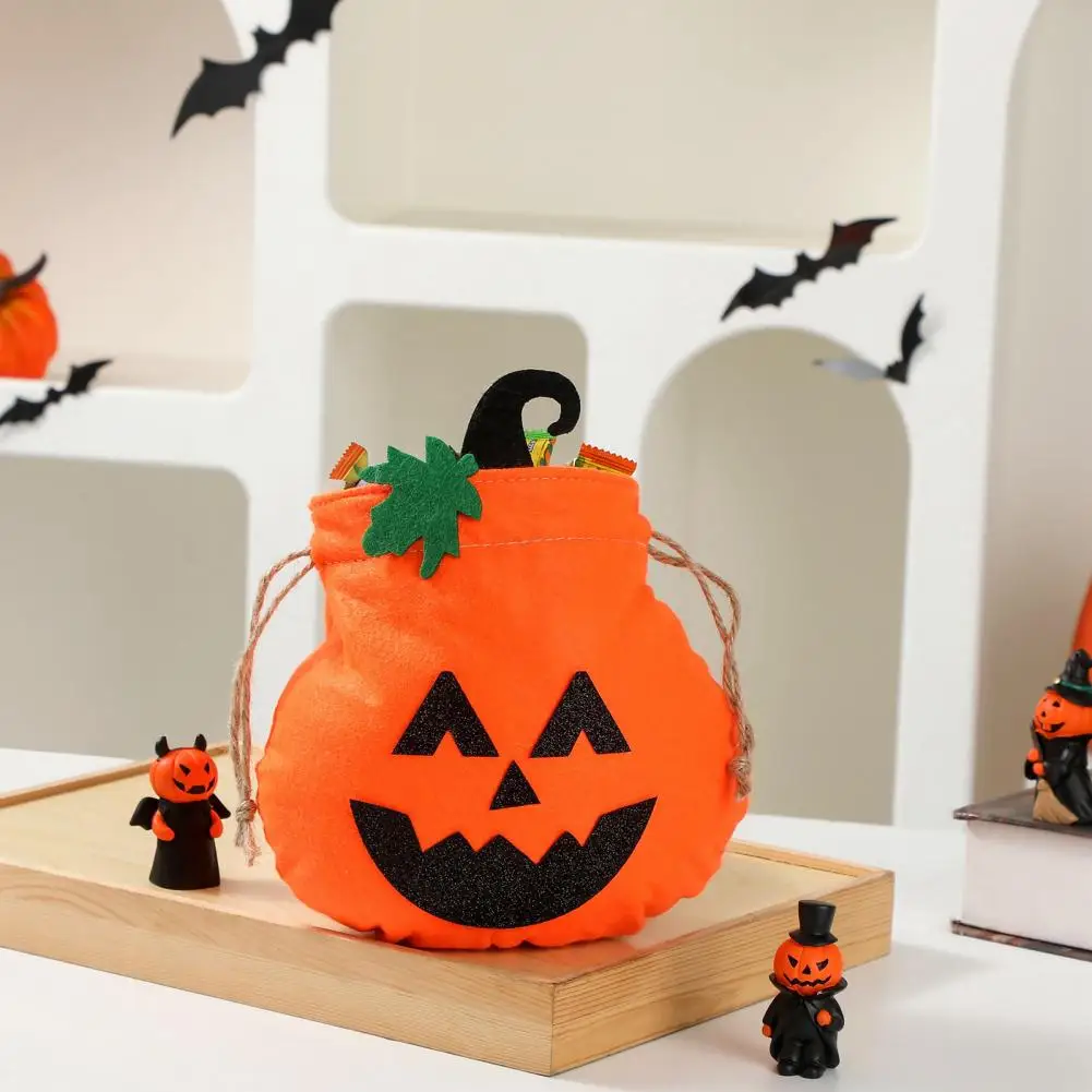 Halloween Party Favor Bag Halloween Treat Bag Halloween Drawstring Pumpkin Bag for Kids Reusable Trick or Treat Candy for Party