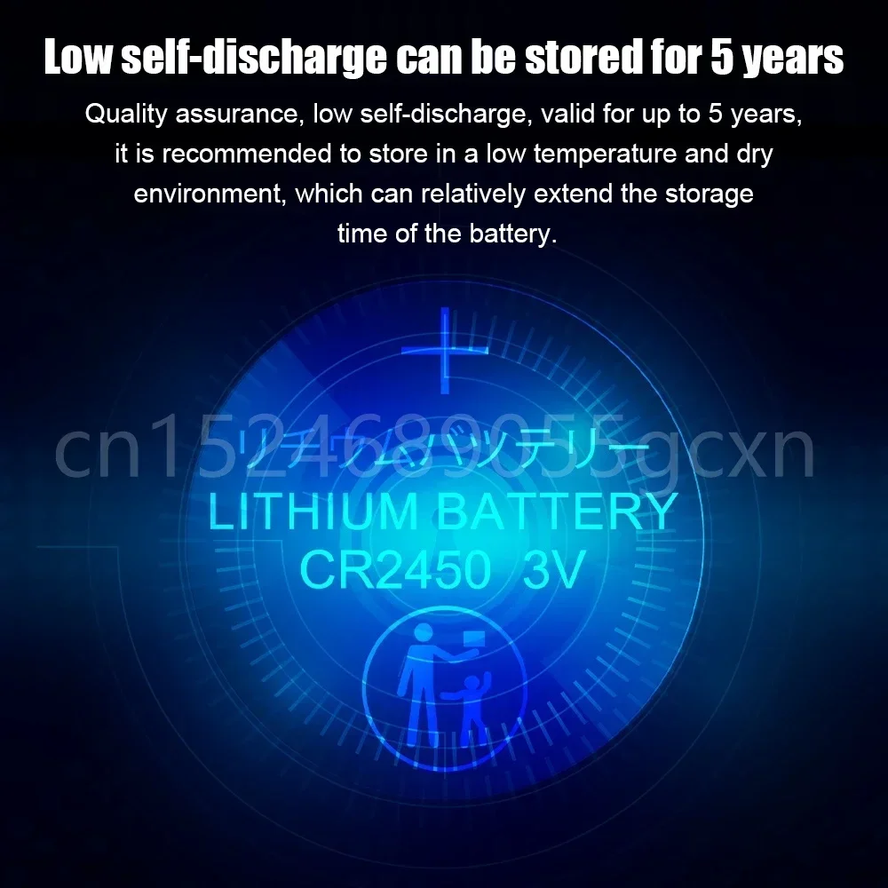 CR2450 600mAh CR 2450 3V Lithium Batteries DL2450 BR2450 LM2450 for Watch Car Key Remote Control Button Cell