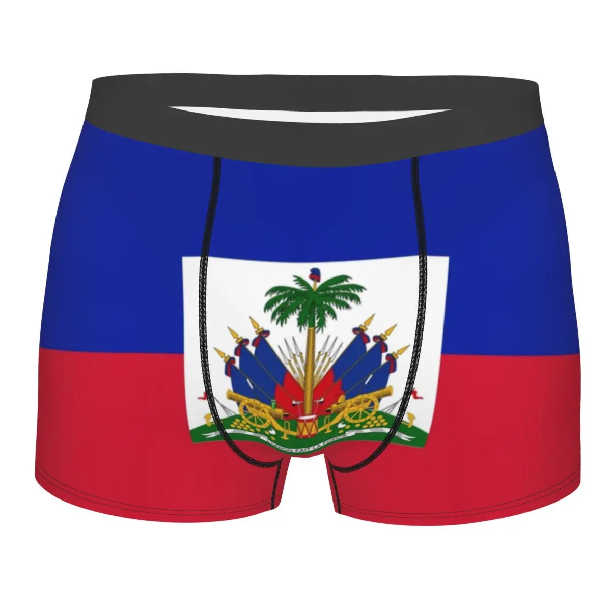 Ropa interior con bandera de Haití para hombre, calzoncillos tipo bóxer personalizados con estampado sexy