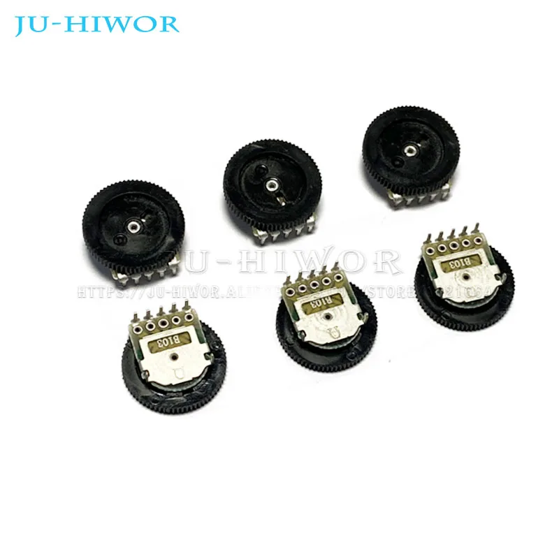 

10pcs 16*2mm 5Pin Dual Gear Dial tuning Potentiometer B102 B103 B203 B503 B1K B10K B20K B50K for Radio MP3 MP4 Volume Adjustment