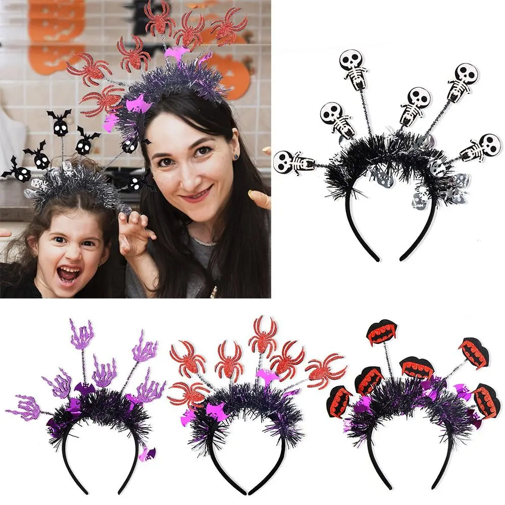 3PCS New Pumpkin Head Band Bat Role playing Spider Hairbrow Ghost Festival Hair Accessories Halloween