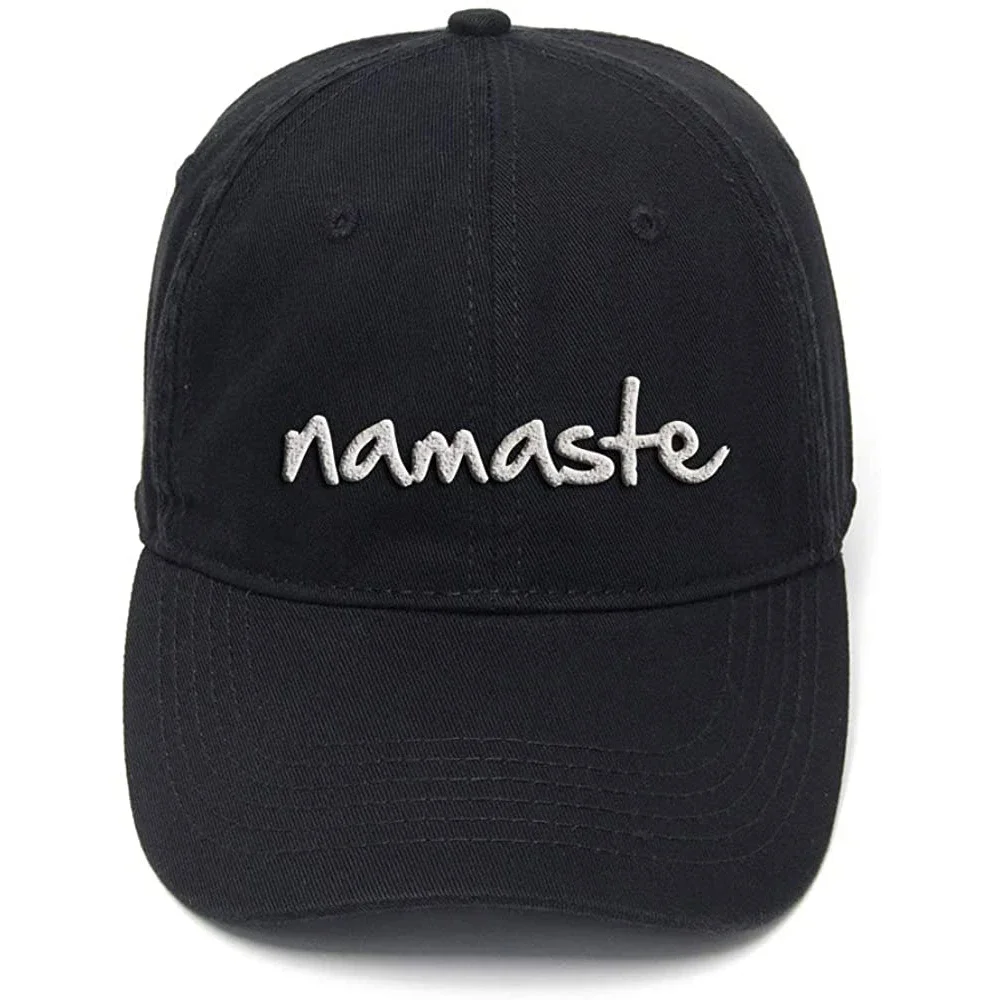 

Lyprerazy Namaste Spitituality Om Washed Cotton Adjustable Men Women Unisex Hip Hop Cool Flock Printing Baseball Cap