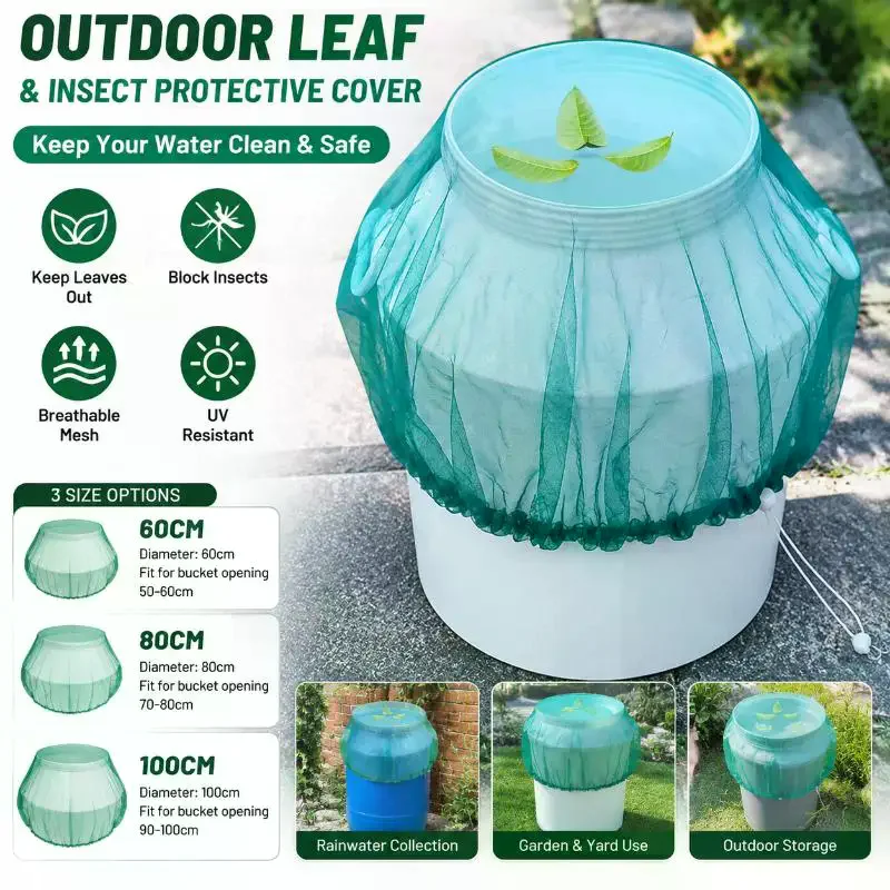 Elastic Mesh Bucket Cover Dustproof Insect Proof Water Tank Protector Portable for Camping Picnic Outdoor Water Bucket