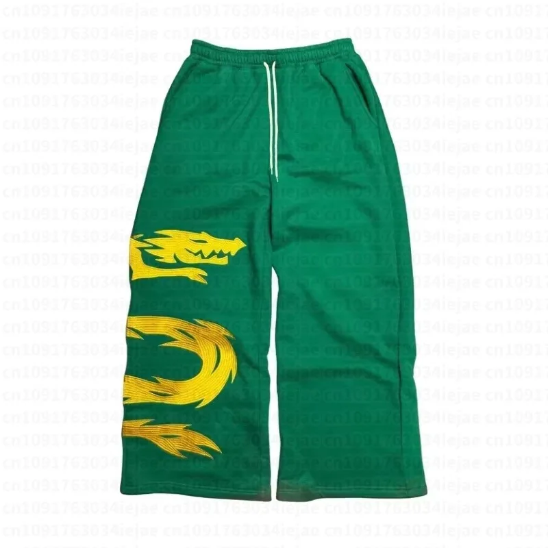 Men Kids Vintage Dragon Graphic Sweatpants Y2K Streetwear Baggy Joggers Loose Straight Trousers Casual Elastic Waist Track Pants