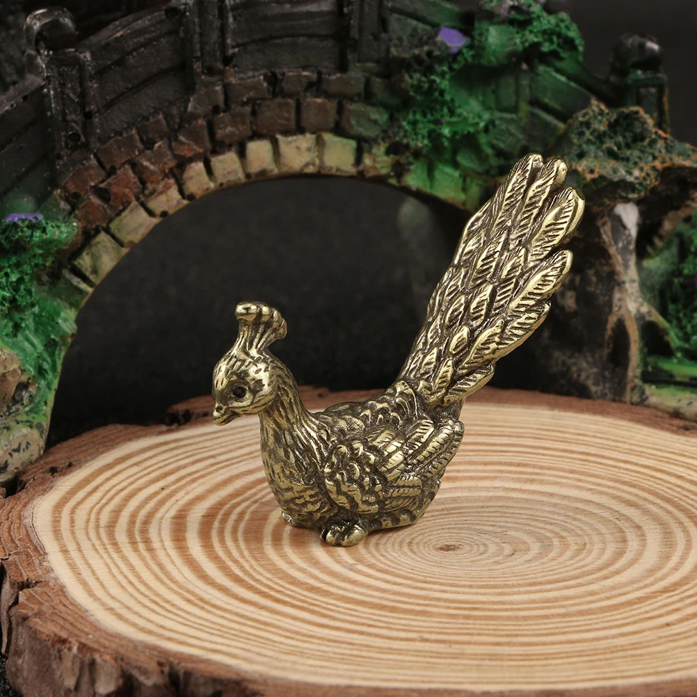 

Brass Peacock Vintage Handcrafted Desktop Decor Sculpture Ornament For Home Office Living Room Table Display